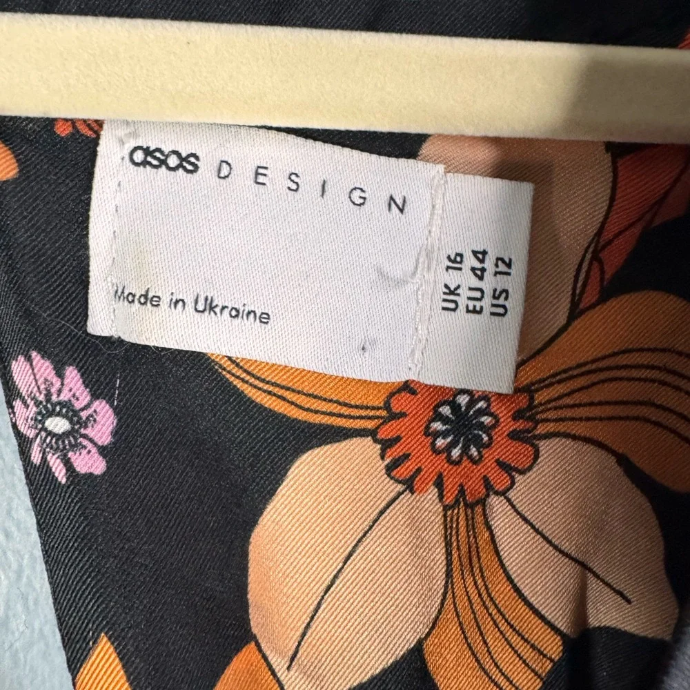 Floral and Polka Dot ASOS Long Sleeve Dress - Picture 2 of 7